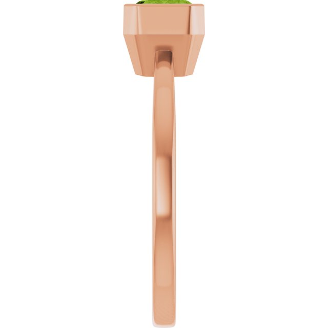 Gemmy tile cocktail ring with peridot emerald-cut in 14K rose gold variant--14K-rose-gold variant--Peridot