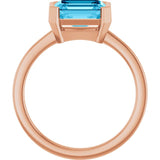 Half-Bezel Solitaire Ring variant--14K-rose-gold variant--Sapphire