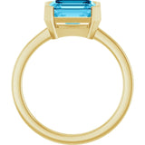 Half-Bezel Solitaire Ring variant--14K-yellow-gold variant--Sapphire