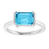 Gemmy tile cocktail ring with sapphire in 14K rose gold, front view variant--14K-yellow-gold variant--Sapphire
