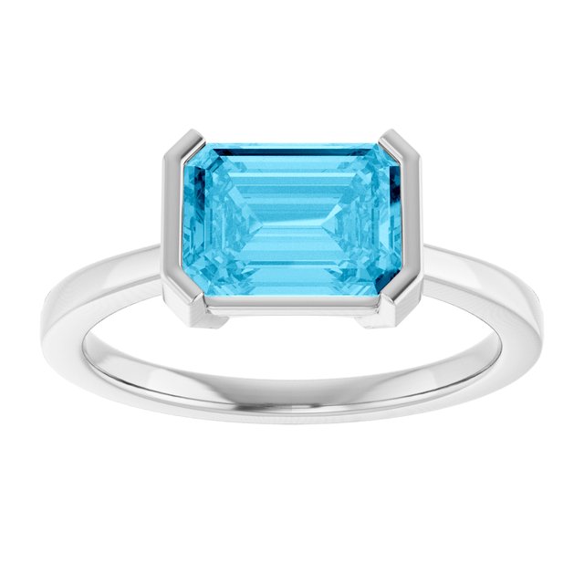 Gemmy tile cocktail ring with sapphire in 14K rose gold, front view variant--14K-yellow-gold variant--Sapphire