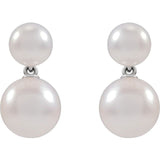 14K White Cultured White Freshwater Pearl Earrings white gold variant--14K-white-gold