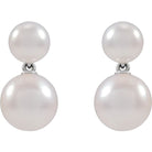 14K White Cultured White Freshwater Pearl Earrings