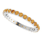 10K white gold-ring set with-Citrine, ideal for stacking, handcrafted in the US