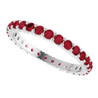 10K white gold-ring set with-Ruby, ideal for stacking, handcrafted in the US
