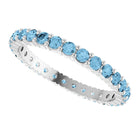 10K white gold-ring set with-Swiss Topaz, ideal for stacking, handcrafted in the US
