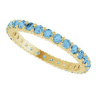 10K yellow gold-ring set with-Aquamarine, ideal for stacking, handcrafted in the US