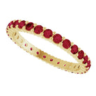 10K yellow gold-ring set with-Ruby, ideal for stacking, handcrafted in the US