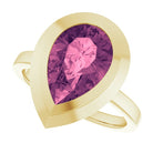 Handmade tourmaline ring with teardrop silhouette, ethical gemstone and recycled gold