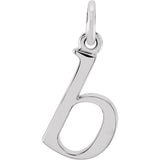 Sterling silver Lowercase B Initial Charm variant--B variant--Sterling-silver variant--14K-white-gold