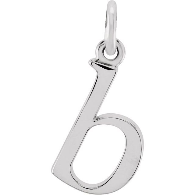 Sterling silver Lowercase B Initial Charm variant--B variant--Sterling-silver variant--14K-white-gold