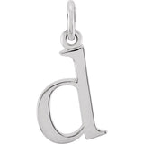 Sterling silver Lowercase D Initial Charm variant--D variant--Sterling-silver variant--14K-white-gold