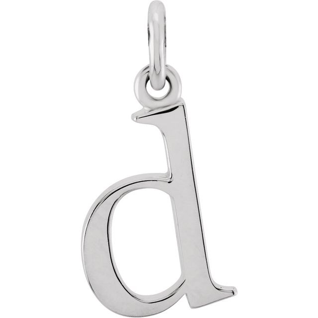 Sterling silver Lowercase D Initial Charm variant--D variant--Sterling-silver variant--14K-white-gold