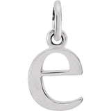 Sterling silver Lowercase E Initial Charm variant--E variant--Sterling-silver variant--14K-white-gold