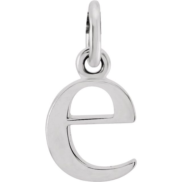 Sterling silver Lowercase E Initial Charm variant--E variant--Sterling-silver variant--14K-white-gold