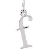 Sterling silver Lowercase F Initial Charm variant--F variant--Sterling-silver variant--14K-white-gold