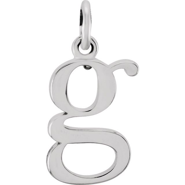 Sterling silver Lowercase G Initial Charm variant--G variant--Sterling-silver variant--14K-white-gold