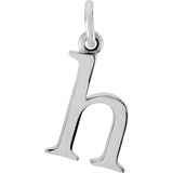 Sterling silver Lowercase H Initial Charm variant--H variant--Sterling-silver variant--14K-white-gold