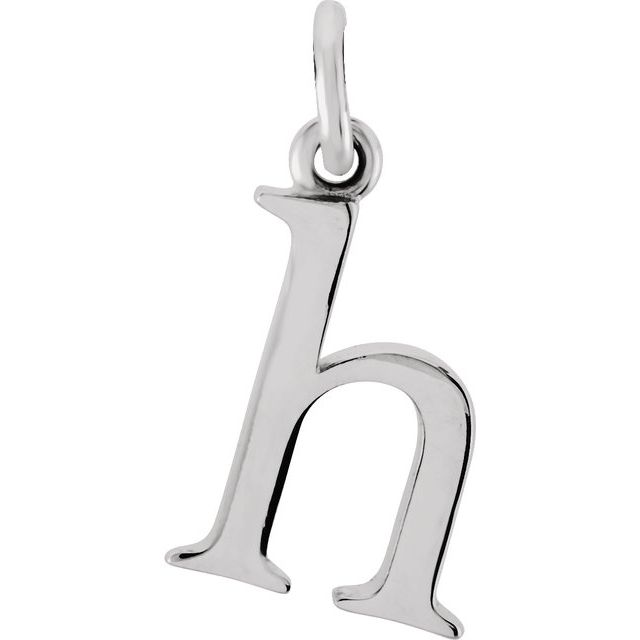 Sterling silver Lowercase H Initial Charm variant--H variant--Sterling-silver variant--14K-white-gold