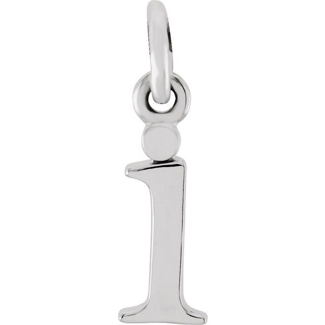 Sterling silver Lowercase I Initial Charm variant--I variant--Sterling-silver variant--14K-white-gold