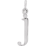 Sterling silver Lowercase J Initial Charm variant--J variant--Sterling-silver variant--14K-white-gold