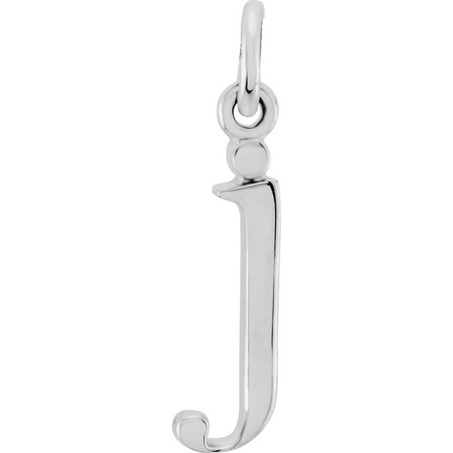 Sterling silver Lowercase J Initial Charm variant--J variant--Sterling-silver variant--14K-white-gold