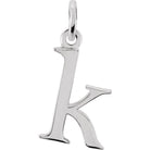 Sterling silver Lowercase K Initial Charm