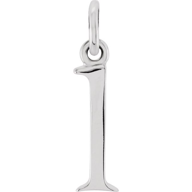 Sterling silver Lowercase L Initial Charm variant--L variant--Sterling-silver variant--14K-white-gold