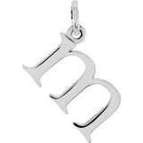 Sterling silver Lowercase M Initial Charm variant--M variant--Sterling-silver variant--14K-white-gold