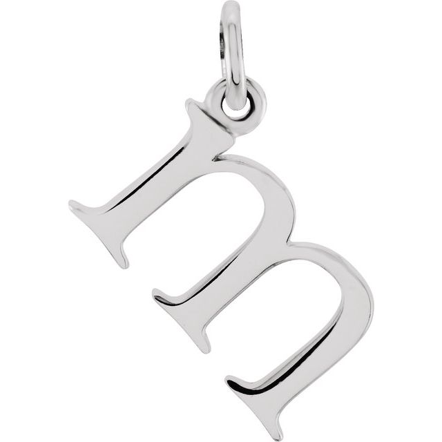 Sterling silver Lowercase M Initial Charm variant--M variant--Sterling-silver variant--14K-white-gold
