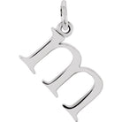 Sterling silver Lowercase M Initial Charm