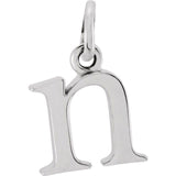 Sterling silver Lowercase N Initial Charm variant--N variant--Sterling-silver variant--14K-white-gold
