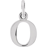 Sterling silver Lowercase O Initial Charm variant--O variant--Sterling-silver variant--14K-white-gold