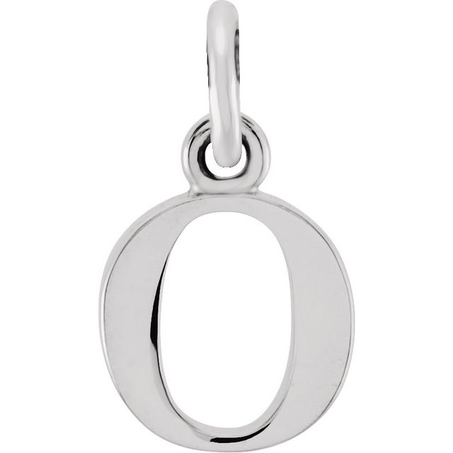 Sterling silver Lowercase O Initial Charm variant--O variant--Sterling-silver variant--14K-white-gold