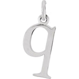 Sterling silver Lowercase Q Initial Charm variant--Q variant--Sterling-silver variant--14K-white-gold