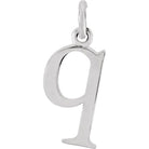 Sterling silver Lowercase Q Initial Charm