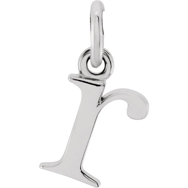 Sterling silver Lowercase R Initial Charm variant--R variant--Sterling-silver variant--14K-white-gold