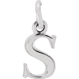 Sterling silver Lowercase S Initial Charm variant--S variant--Sterling-silver variant--14K-white-gold