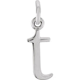 Sterling silver Lowercase T Initial Charm variant--T variant--Sterling-silver variant--14K-white-gold
