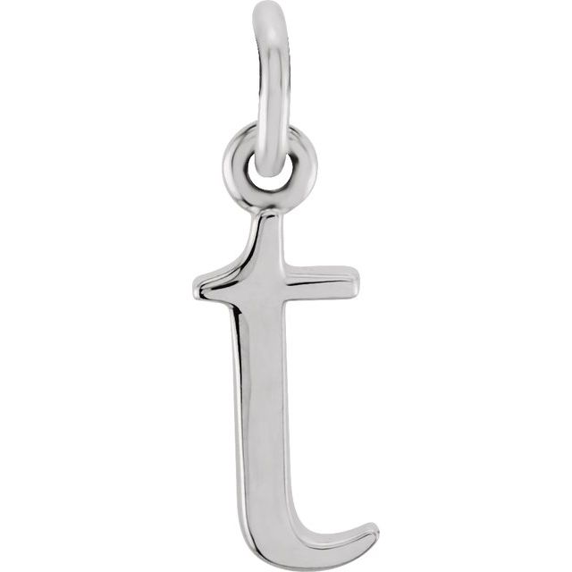 Sterling silver Lowercase T Initial Charm variant--T variant--Sterling-silver variant--14K-white-gold