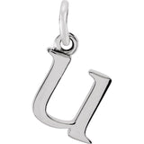 Sterling silver Lowercase U Initial Charm variant--U variant--Sterling-silver variant--14K-white-gold