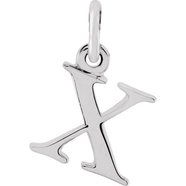 Sterling silver Lowercase Y Initial Charm variant--X variant--Sterling-silver variant--14K-white-gold variant--Y
