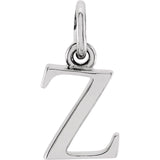 Sterling silver Lowercase Z Initial Charm variant--Z variant--Sterling-silver variant--14K-white-gold