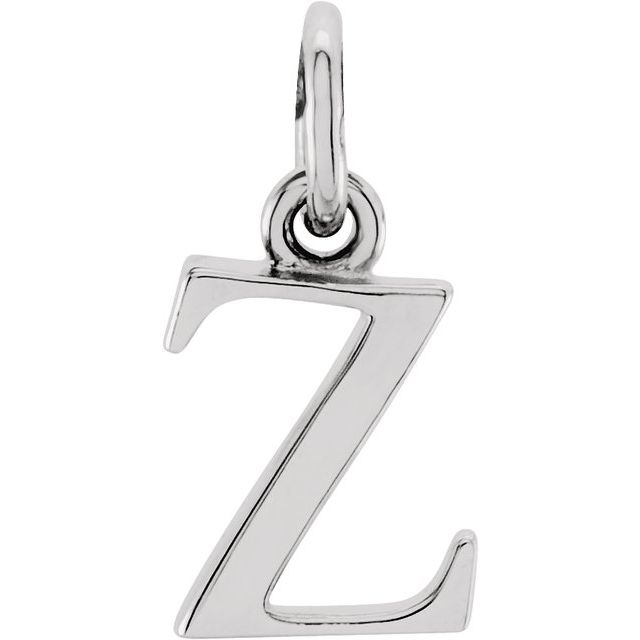 Sterling silver Lowercase Z Initial Charm variant--Z variant--Sterling-silver variant--14K-white-gold