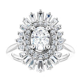 14K White 7x5 mm Oval .75CTW Natural Diamond Semi-Set Halo-Style Engagement Ring/2-CT variant--.5CT variant--Oval variant--.5CT variant--14K-rose-gold