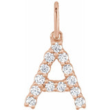 Diamond initial charm in 14K rose gold variant--A variant--14K-rose-gold