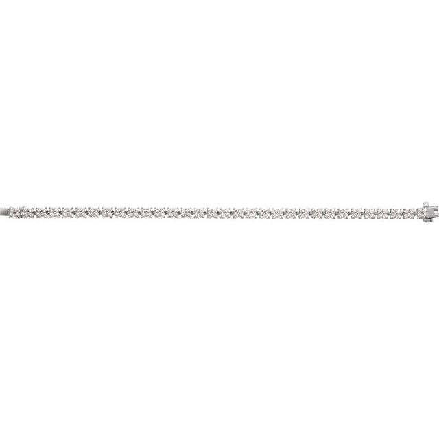 Vintage diamond tennis bracelet in 14K gold, side angle white gold variant--14K-white-gold