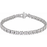 Vintage diamond tennis bracelet in 14K gold, showing diamond detail white gold variant--14K-white-gold