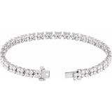 Vintage diamond tennis bracelet in 14K gold, clasp detail white gold variant--14K-white-gold