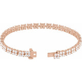Vintage diamond tennis bracelet in 14K gold, front view rose gold variant--14K-rose-gold